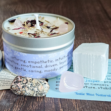 Load image into Gallery viewer, Candle and crystals gift set for cancer astrology sign