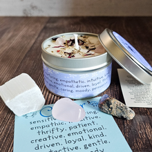 Load image into Gallery viewer, Candle and crystals gift set for cancer zodiac sign