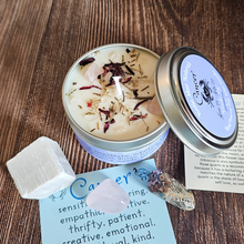 Load image into Gallery viewer, Cancer zodiac candle and crystals gift set