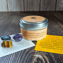 Load image into Gallery viewer, Leo candle and crystals gift set