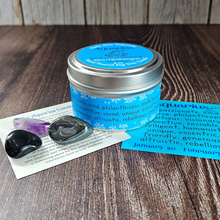Load image into Gallery viewer, Aquarius crystal candle and gemstone set