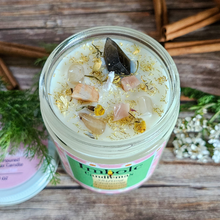 Load image into Gallery viewer, Imbolc candle with crystals