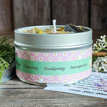 Load image into Gallery viewer, Imbolc candle with crystals