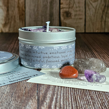 Load image into Gallery viewer, Scorpio candle and crystals gift set