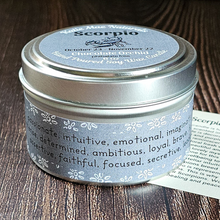 Load image into Gallery viewer, Scorpio soy wax candle wirh crystals