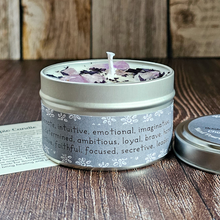 Load image into Gallery viewer, Scorpio soy candle with crystals