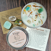 Load image into Gallery viewer, Virgo candle and crystals gift set