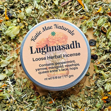 Load image into Gallery viewer, Lughnasadh Herbal Incense – Yarrow Peppermint Harvest Blend for Gratitude, Abundance & Lammas Rituals