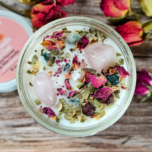 Load image into Gallery viewer, Beltane candle with crystals