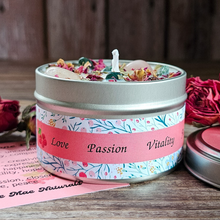 Load image into Gallery viewer, Beltane candle with crystals