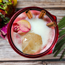 Load image into Gallery viewer, Cinnamon Sticks Red Skull Candle - Recycled Glass - 15 oz