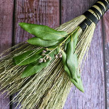 Load image into Gallery viewer, Handmade Hawktail Whisk Broom with Bay Leaf - Decorative Broom