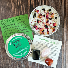 Load image into Gallery viewer, Taurus candle and crystal gift set