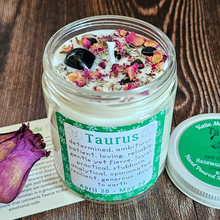 Load image into Gallery viewer, Soy candle for zodiac sign Taurus