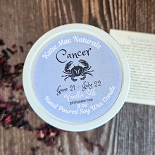 Load image into Gallery viewer, Cancer zodiac candle vanilla scented