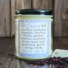 Load image into Gallery viewer, Soy candle for zodiac sign cancer