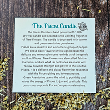 Load image into Gallery viewer, Pisces candle information card