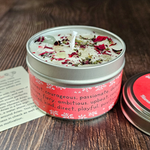 Load image into Gallery viewer, Aries candle with crystals