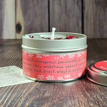 Load image into Gallery viewer, Aries candle with crystals