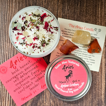 Load image into Gallery viewer, Aries candle and crystals gift set