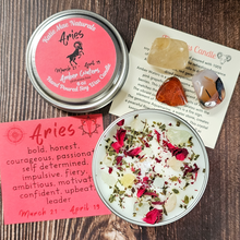Load image into Gallery viewer, Aries candle and crystals gift set