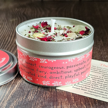 Load image into Gallery viewer, Aries soy candle with crystals