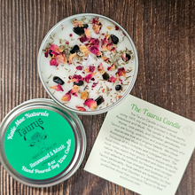 Load image into Gallery viewer, Taurus candle with crystals