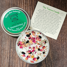 Load image into Gallery viewer, Taurus candle with crystals
