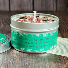 Load image into Gallery viewer, Taurus candle with crystals