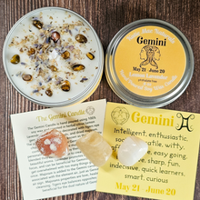Load image into Gallery viewer, Gemini candle and crystals gift set