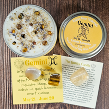 Load image into Gallery viewer, Gemini candle and crystals gift set