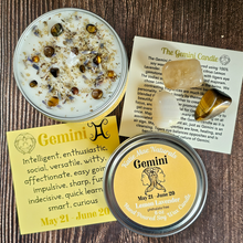 Load image into Gallery viewer, Gemini candle and crystals gift set