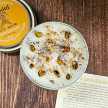 Load image into Gallery viewer, Gemini soy candle with crystals