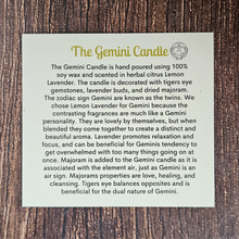 Load image into Gallery viewer, Gemini candle description card
