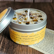 Load image into Gallery viewer, Gemini candle with crystals