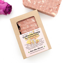 Load image into Gallery viewer, California Poppy Herb Infused Soap with Rose Clay - Geranium and Ylang Ylang Scent