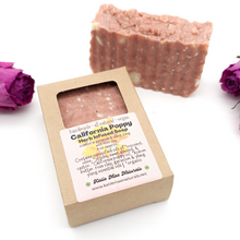 Load image into Gallery viewer, California Poppy Herb Infused Soap with Rose Clay - Geranium and Ylang Ylang Scent