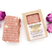 Load image into Gallery viewer, California Poppy Herb Infused Soap with Rose Clay - Geranium and Ylang Ylang Scent
