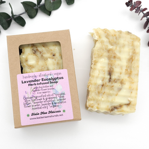 Lavender Eucalyptus Herb Infused Soap with Lavender Flower Powder