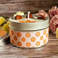 Load image into Gallery viewer, Sweet Orange Chili Pepper Soy Wax Candle with crystals 
