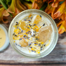Load image into Gallery viewer, Litha soy wax candle with crystals