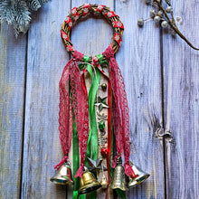 Load image into Gallery viewer, Yule Witches Bells Christmas Door Wreath