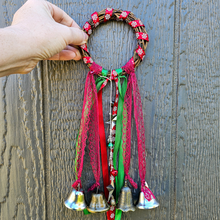 Load image into Gallery viewer, Yule Witches Bells Christmas Door Wreath
