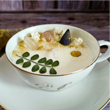 Load image into Gallery viewer, Ginger Jasmine Tea Cup Candle with Crystals