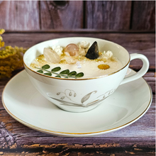 Load image into Gallery viewer, Ginger Jasmine Tea Cup Candle with Crystals
