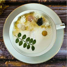 Load image into Gallery viewer, Ginger Jasmine Tea Cup Candle with Crystals
