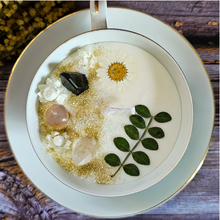 Load image into Gallery viewer, Ginger Jasmine Tea Cup Candle with Crystals