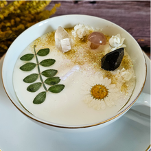 Load image into Gallery viewer, Ginger Jasmine Tea Cup Candle with Crystals