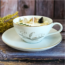 Load image into Gallery viewer, Ginger Jasmine Tea Cup Candle with Crystals