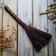 Load image into Gallery viewer, Mini Hawk Tail Whisk Broom in Red and Black